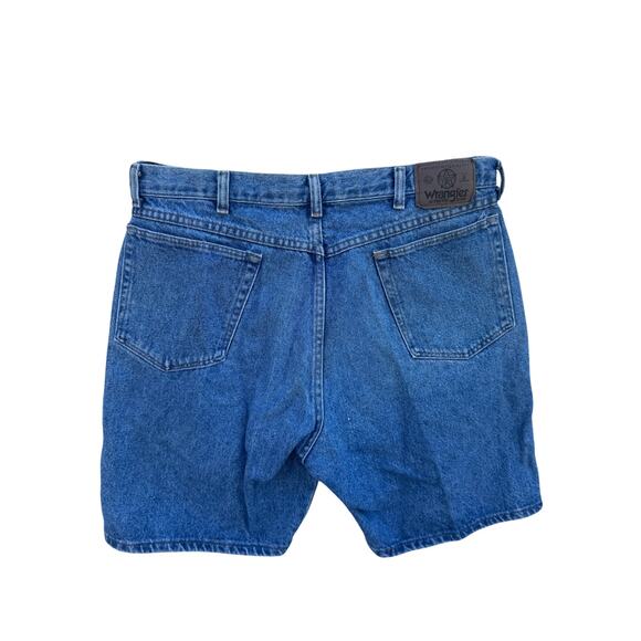 VTG 90's Wrangler 36 Relaxed Fit Zip Fly Summer Denim Jorts dad Shorts Blue - Picture 4 of 6